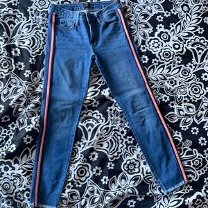 denim jeans with stripe